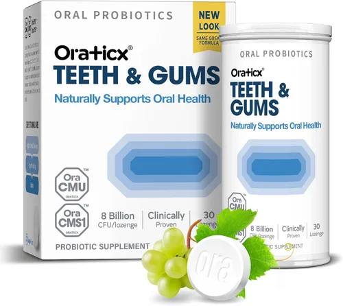 OraTicx Probióticos orales para dientes y encías, 8 mil millones de UFC, apoya naturalmente la salud oral, el aliento fresco y la inmunidad,