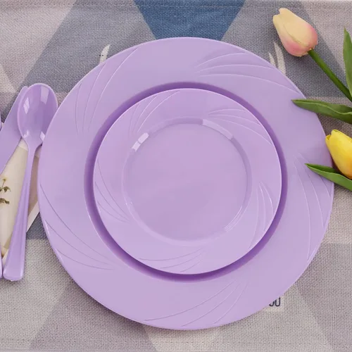 Miniatura 4 de YOUBET 125 platos de plástico azul, platos desechables para baby shower, incluye 25 platos llanos, 25 platos de postre, 25 tenedores, 25 cuchillos