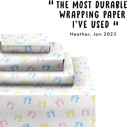 Miniatura 7 de CENTRAL 23 - Nuevo papel de regalo para bebé - 6 hojas de papel de regalo - Pies de bebé - para niñas o niños - Rosa azul y amarillo - Reciclable