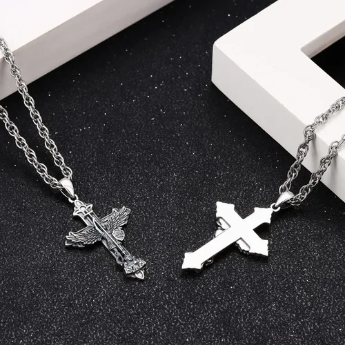 Miniatura 4 de Aniu Collar de plata de ley S925 de San MiguelSan CristópaloSan BenitoSan Jesús para hombres y mujeres, arcángel, RaguelUriel, colgante de amuleto