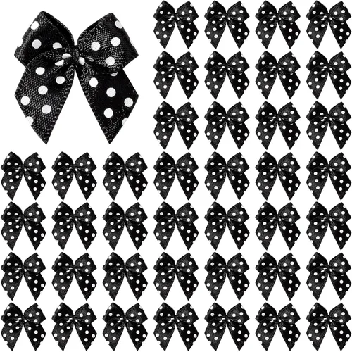 Miniatura 13 de yoyokid 200 mini lazos de cinta de satén de 1 pulgada, pequeños lazos de manualidades decorativos para bricolaje, alfileres de ánimo, pinzas