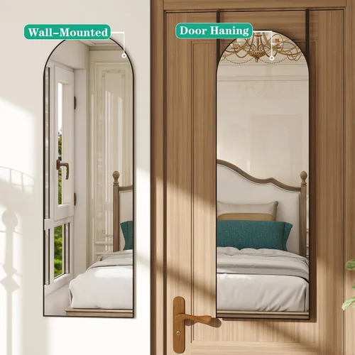 Miniatura 2 de Espejo para colgar sobre la puerta de longitud completa, 48 x 14 pulgadas, espejo de arco de longitud completa, espejo de pared detrás de la puerta