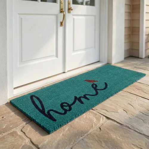Miniatura 59 de Fab Habitat Felpudo extra grueso, tejido a mano, duradero, fibra de coco natural, entrada, puerta delantera, porche, patio, pájaros en rama, gris