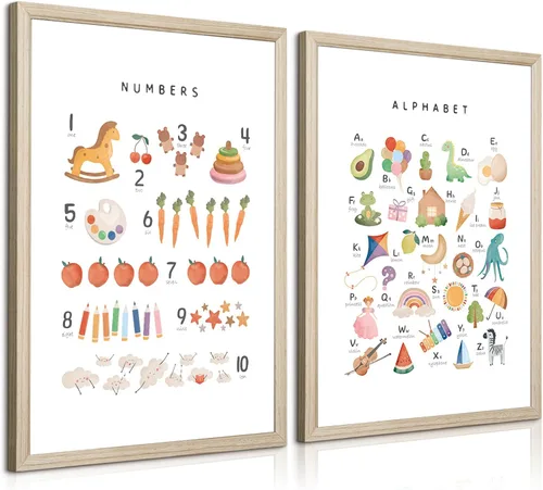 Miniatura 20 de Arte de pared para sala de juegos para niños, póster de lienzo con versículo bíblico, decoración de pared del alfabeto abc, imágenes de escrituras