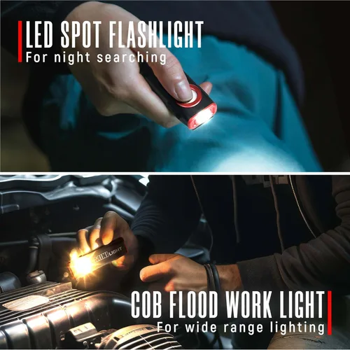 Miniatura 3 de lexall Linterna, 1200 lúmenes, mini linterna magnética plana EDC con clip, 1200 mAh recargable, portátil, ultraligera, brillante, impermeable, luz