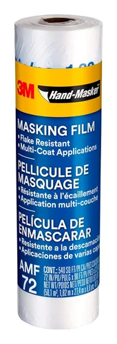 Película de enmascaramiento avanzada 3M Hand Masker, 72 pulgadas x 90 pies, adherencia estática mantiene la película en su lugar, previene que los