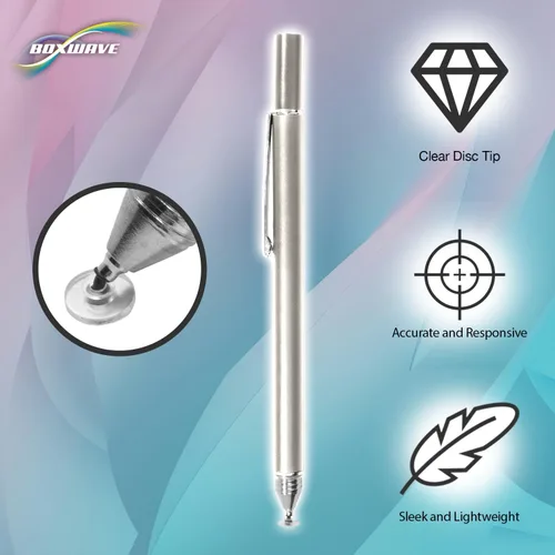 Miniatura 4 de BoxWave Stylus Pen compatible con ASUS Chromebook Flip C434 – FineTouch Capacitive Stylus, lápiz capacitivo súper preciso – plateado metálico