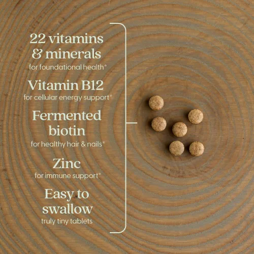 Miniatura 3 de New Chapter Tiny Tabs Multivitamínico con más de 20 nutrientes para el sistema inmunológico, energía celular y apoyo al estrés, incluyendo vitamina