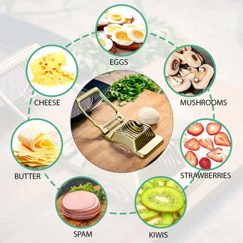 Miniatura 4 de Zoe's Kitchen Good Grip - Cortador de huevos duros para huevos duros, cortador de huevos de aluminio grande profesional de alta resistencia