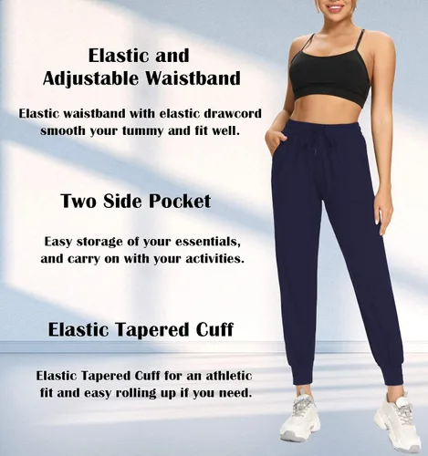 Miniatura 4 de FULLSOFT Paquete de 3 pantalones deportivos para mujer con bolsillos, leggings atléticos para entrenamiento, yoga, correr