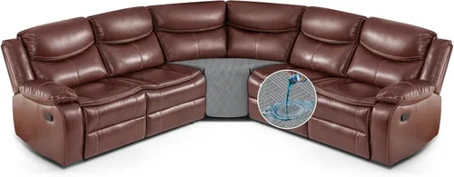 Miniatura 9 de KinCam Fundas impermeables para sofá modular reclinable, fundas de sofá reclinable de gran tamaño para sofá en forma de L, funda de sofá Chocolate