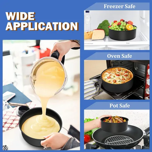 Miniatura 7 de P&P CHEF Molde para tartas de 8 pulgadas, antiadherente, redondo, para hornear, juego de moldes para cumpleaños, bodas, 2.94 pulgadas de profundidad