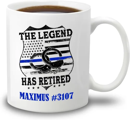 Miniatura 16 de Taza de café personalizada con nombre de oficial de policía en progreso, con nombre de oficial de policía estudiantil, taza de cerámica blanca