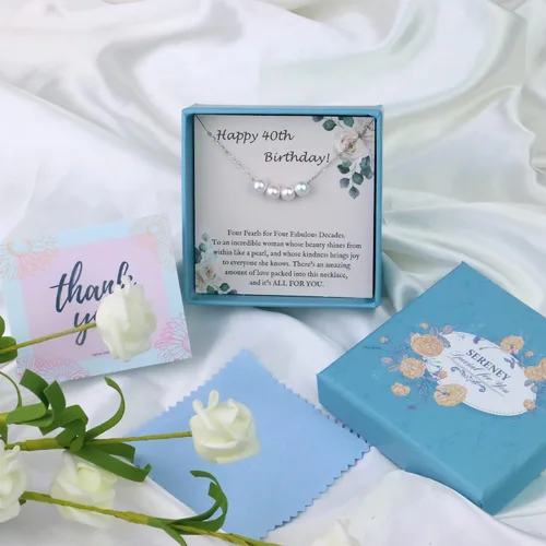 Miniatura 22 de Sereney Regalos de cumpleaños para niñas y mujeres, collar de perlas de plata esterlina como regalo de cumpleaños de 7, 9, 10, 11, 13, 15, 16, 18
