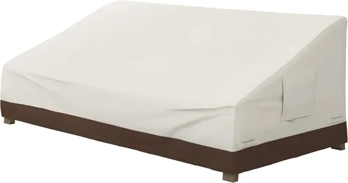 Amazon Basics - Fundas para sofá de 3 plazas para exteriores y muebles de patio, impermeables, anti-UV, duraderas, Beige/Marrón