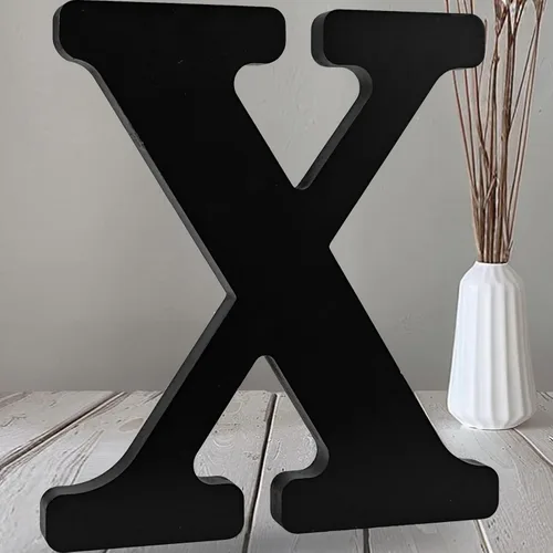 Miniatura 30 de AOCEAN Letras de madera negra de 12 pulgadas, letras de madera sin terminar para Halloween, letras decorativas de pie, tablero de señalización