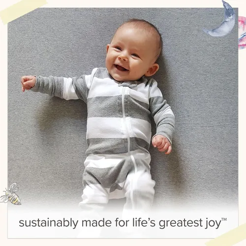 Miniatura 8 de Burt's Bees Baby - Sábana bajera esencial de algodón orgánico para cuna, transpirable para colchones estándar de cuna y niños pequeños para niño