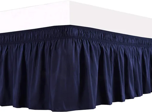 Miniatura 9 de Elegant Decor Falda de cama 100% algodón egipcio, falda de cama de lujo de 9 pulgadas, 650 hilos, volantes elásticos ajustables y resistentes a