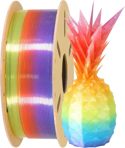 Miniatura 17 de Bblife - Filamento PLA multicolor de arcoíris, brillante, cambia rápidamente de color y tiene un efecto sedoso, material para impresión 3D, 2.2