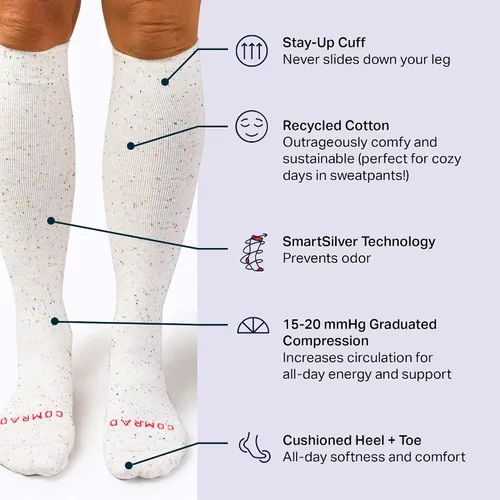 Miniatura 3 de Comrad Knee High Compression Socks for Women and Men - Premium Support Socks for Pregnancy, Nurses, Athletes, and More