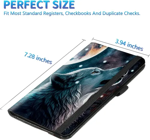 Miniatura 113 de Funda para chequera para hombres y mujeres, cartera de cuero RFID con ranuras para tarjetas de crédito, soporte de cheques duplicados personales