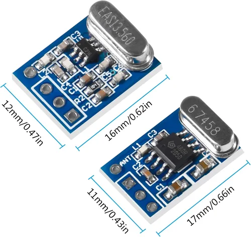 Miniatura 4 de 5 sistemas 433MHZ transmisor inalámbrico y receptor módulo de placa SYN115 SYN480R preguntar/OOK chip PCB