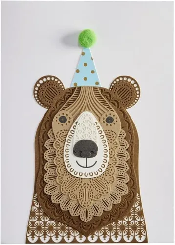 Miniatura 4 de NIQUEA.D, Tarjeta de cumpleaños de oso con sombrero