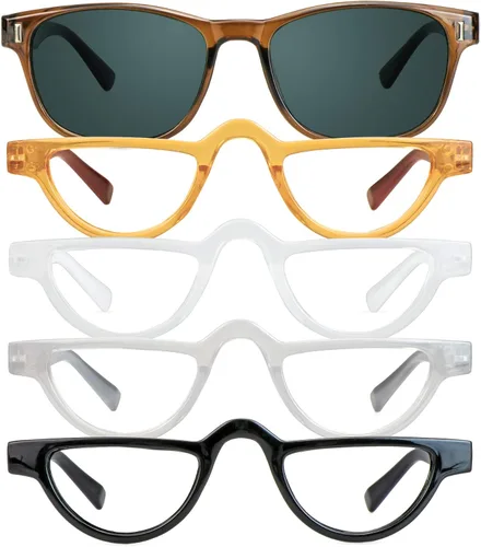 Miniatura 12 de 4 pares de lentes para lectura con bloqueo de luz azul para mujeres y hombres negro (4key001_black)