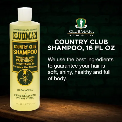 Miniatura 5 de Clubman Champú Country Club, enriquecido con pantenol, el espesante natural del cabello, pH equilibrado, proteinizado con polipéptidos, 16 onzas
