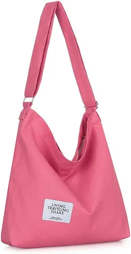 Miniatura 150 de Covelin - Bolsa de hombro informal de lona para mujer, estilo bohemio y retro, bolsa de mano, bolso cruzado, tamaño grande