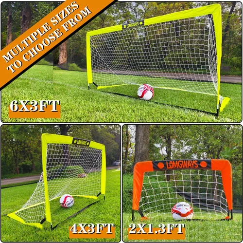 Miniatura 7 de LOMGWAYS Soccer Goal – Foldable Frame Net for Kids + Youth – Indoor + Outdoor Soccer Goal with Carry Bag – Easy Set up – Multiple Sizes for Practice
