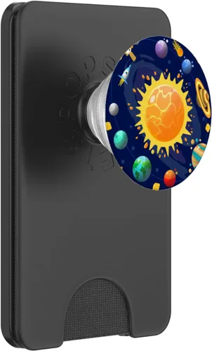 Miniatura 8 de Órbita celestial estética – Astrología Sun With Planets PopSockets PopGrip intercambiable