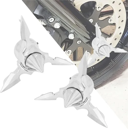 Miniatura 8 de Cubiertas de tuerca de eje delantero de motocicleta, tapa de plástico giratorio para Harley Touring Electra Road Street Glide Softail Dyna Sportster