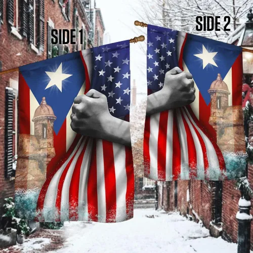 Miniatura 3 de Banderas de Puerto Rico – Bandera estadounidense puertorriqueña – Bandera de jardín de 12 x 18 pulgadas, decoración para exteriores, lona resistente