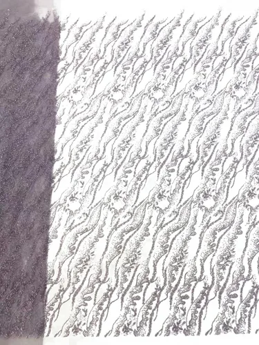 Miniatura 3 de Tela de encaje africano bordada con lentejuelas, con cuentas de artesanía pesadas y brillo floral, de tul francés, para vestido con cola, 4,5 Negro