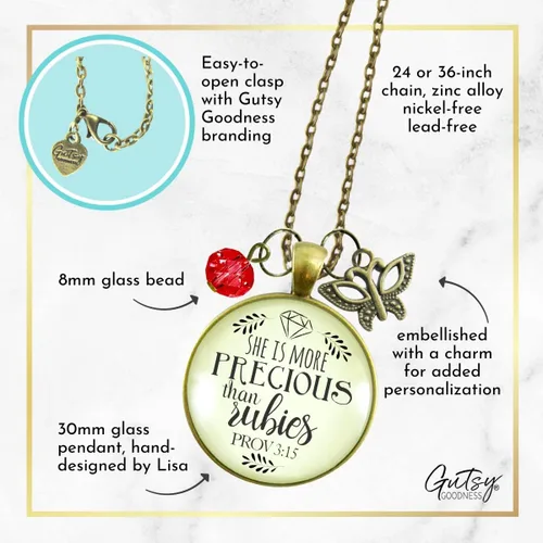 Miniatura 13 de Gutsy Goodness Collar inspirado en la mujer de la fe, colgante hecho a mano con mensaje de esperanza
