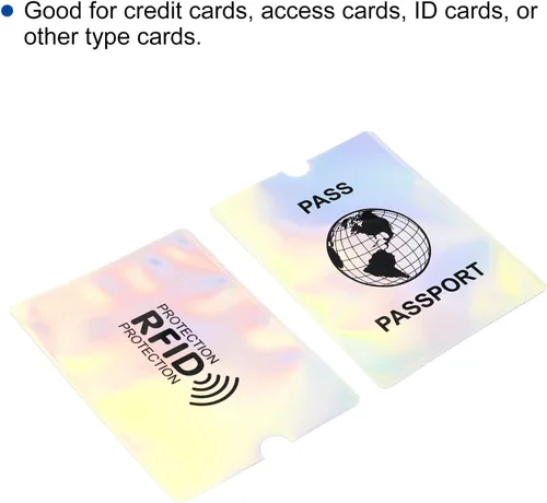 Miniatura 4 de PATIKIL Fundas de pasaporte con bloqueo RFID con patrón, paquete de 20 protectores de identidad antirrobo para billetera NFC, viajes, láser