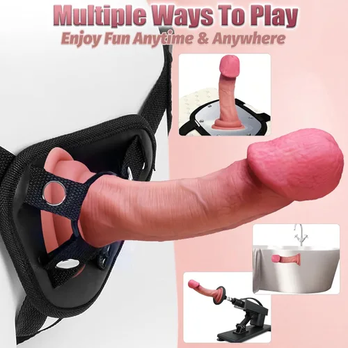 Miniatura 7 de Consolador realista de 8.7 pulgadas de grosor con ventosa, pene glande grande con eje curvo, textura suave de la piel, masaje de punto G y juego