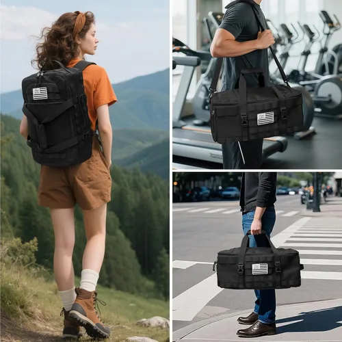 Miniatura 7 de Bolsa de gimnasio para hombre, Negro-2, Mediana, Moderno