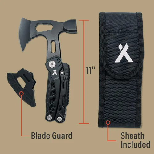 Miniatura 2 de Bear Grylls Hacha Multiherramienta Martillo – Con cuchillo, abrebotellas, hacha, funda de nailon, sierra, destornillador, silbato – táctico