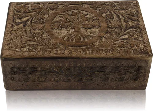 Miniatura 4 de Grandes ideas de regalo de cumpleaños, caja de joyería decorativa hecha a mano con árbol de la vida, caja del tesoro, organizador de joyas, caja