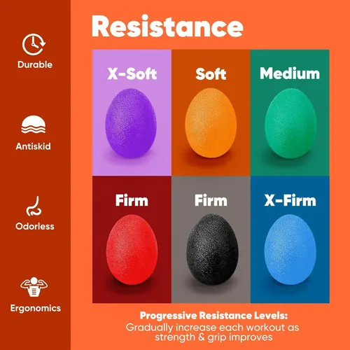 Miniatura 3 de HiKeep Bolas de estrés para adultos (paquete de 6), pelota antiestrés, dispositivos de fortalecimiento de manos, ejercitadores de mano para fuerza