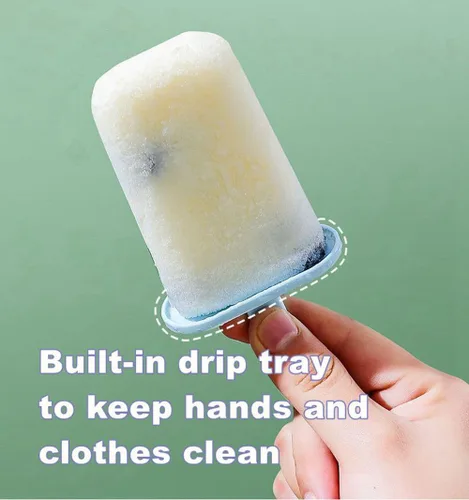 Miniatura 10 de Juego de moldes para paletas de 6 piezas, fabricante de paletas de hielo - libre de BPA, moldes para paletas de hielo de fácil liberación, moldes