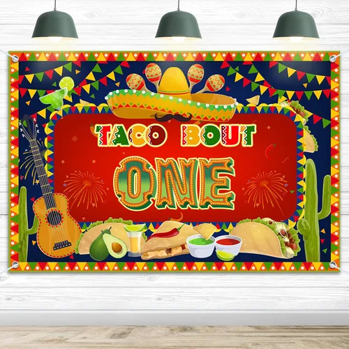 Miniatura 13 de HAMIGAR Fondo de pancarta de feliz cumpleaños de 30 x 6 pies – Fiesta de tacos 30 Fiesta de cactus mexicano decoraciones de cumpleaños suministros