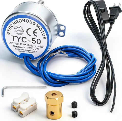 Miniatura 7 de Twidec /Motor eléctrico síncrono de la plataforma giratoria 2.5-3RPM/MIN 50/60Hz 4W CCW/CW AC100~127V Motor de sincronización para torneador