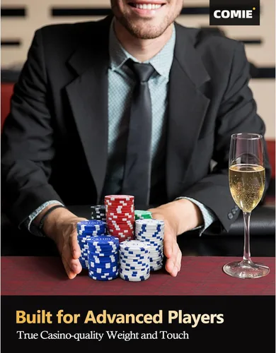 Miniatura 6 de Comie Fichas de Póquer con Números, Juego de 500 Fichas de Póquer con Estuche de Viaje de Aluminio, Juego de Póquer de 11.5 Gramos para Texas Holdem