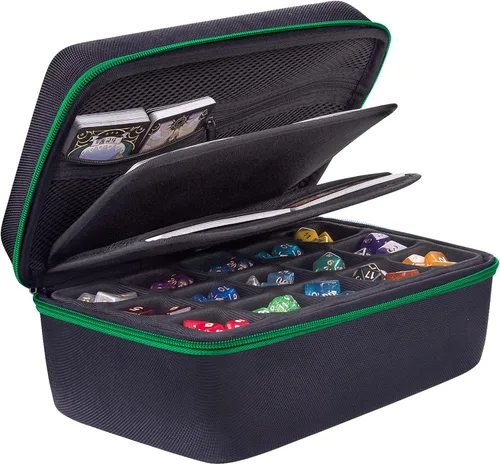 Miniatura 9 de SIQUK Estuche de Almacenamiento de Dados de Gran Capacidad Caja de Dados con Bandeja Ranurada Extraíble Doble y Asa, Organizador Soporte de Dados