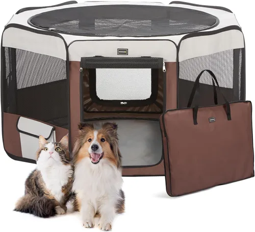 DONORO Corralito portátil para perros pequeños, gatos, conejos, pollos, corralito para gatos para interiores y exteriores con estuche de transporte,