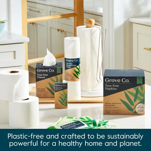 Miniatura 5 de Grove Co. Papel higiénico de bambú sin árboles y seguro para sépticos, ultra suave, duradero y absorbente, hojas de 3 capas