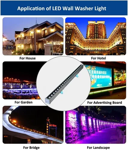 Miniatura 7 de Lavadora de pared de 18 W, tira de luz lineal de 19.7 pulgadas, súper brillante 1800 lúmenes, barra de luz LED de 120 V, 3000 K, blanco cálido